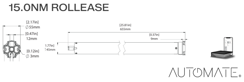 Rollease 15.0NM AC 120v Hardwired Motor