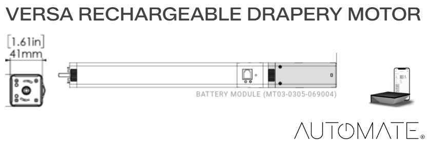 Rollease Versa Rechargeable Drapery Motor